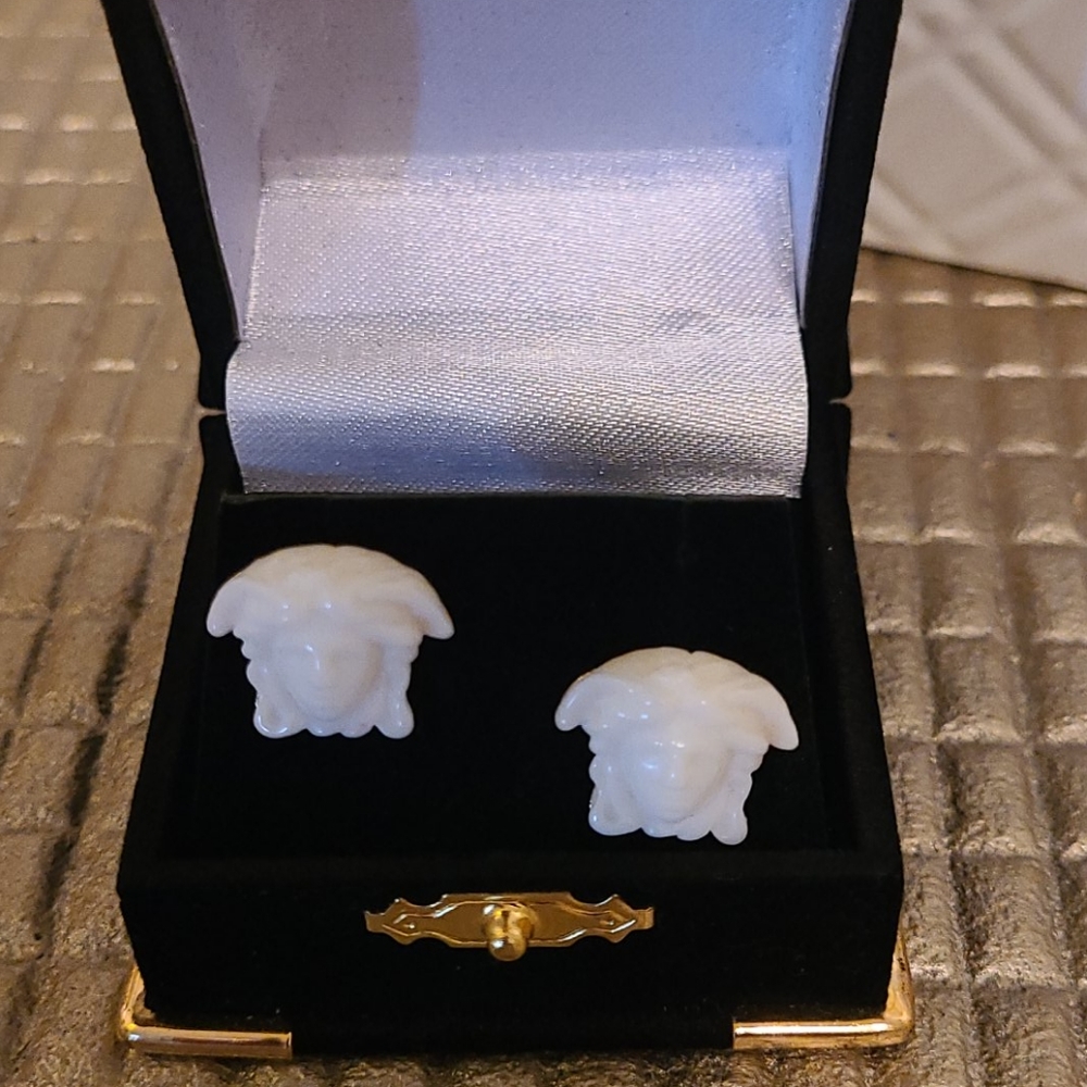 Versace La Medusa Lacquered Stud Earrings